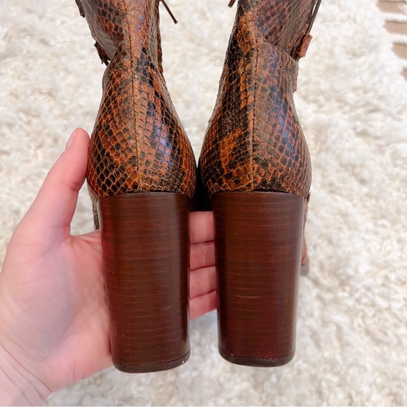 Free People Snakeskin Marietta Heeled Booties - Picture 8 of 10